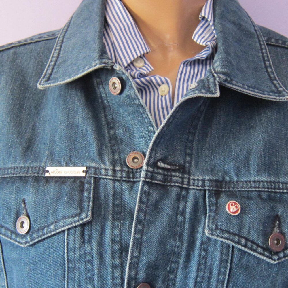 MOOSE KNUCKLES Woman's Denim Western Ranch Vest Size L - Picture 4 of 12